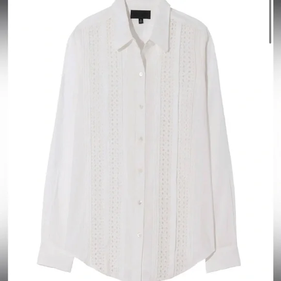 Nili Loton Ivory Tara Button Down Shirt - Picture 1 of 11